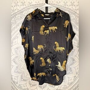 JODIFL Silky Black Top Leopards